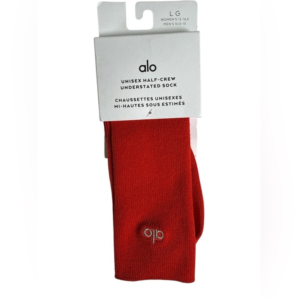Alo Yoga Unisex Half-Crew Socks NWT | Bright Red | Size Large